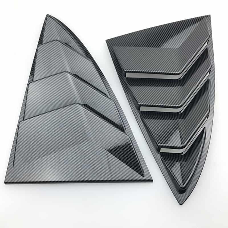 Auto Abs Carbon Fiber Look Triangle Rear Window Blinds Frame (2)