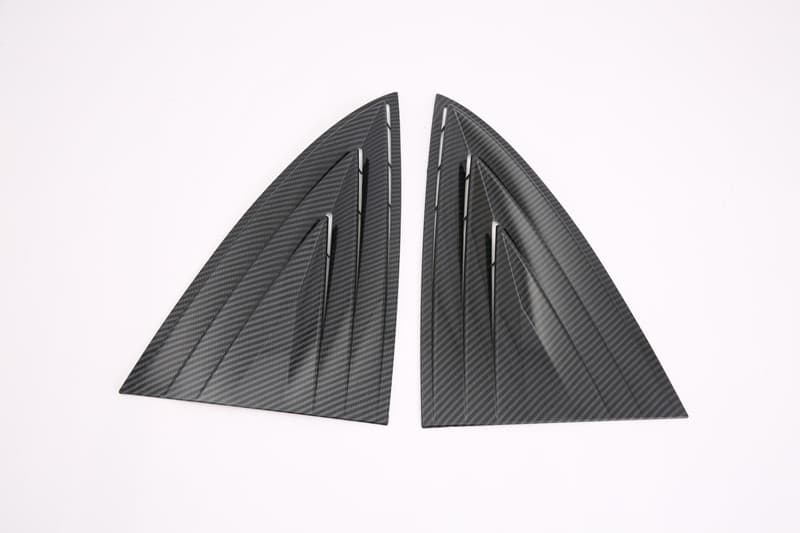 Auto Abs Carbon Fiber Look Triangle Rear Window Blinds Frame (5)