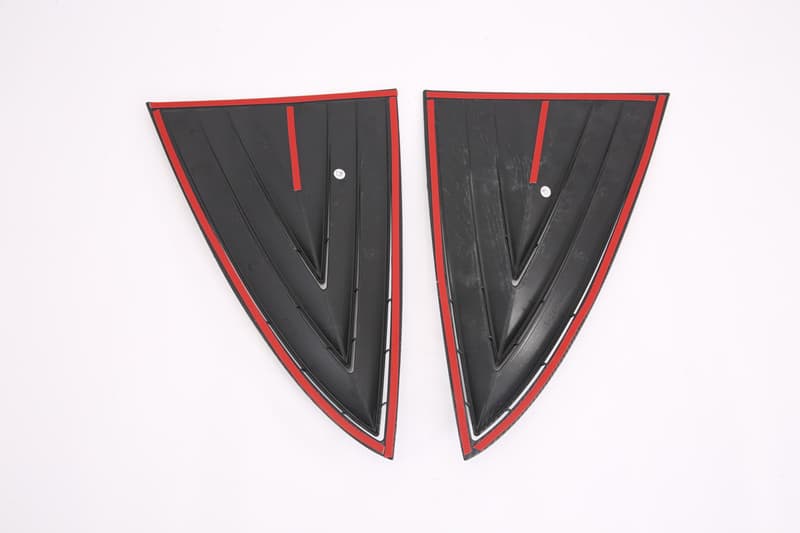 Auto Abs Carbon Fiber Look Triangle Rear Window Blinds Frame (7)