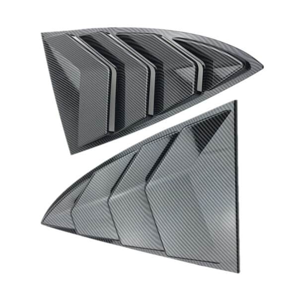 Auto Abs Carbon Fiber Look Triangle Rear Window Blinds Frame (1)