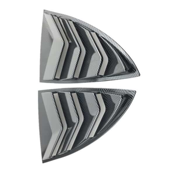 Auto Abs Carbon Fiber Look Triangle Rear Window Blinds Frame (3)