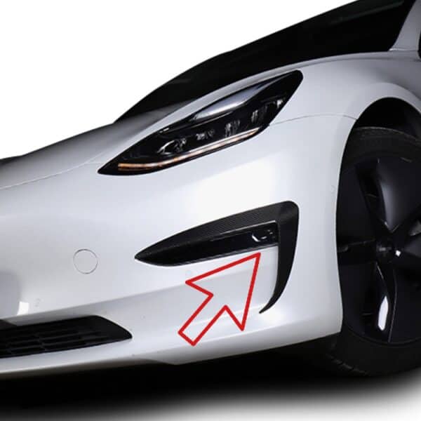 Tesla Model 3 Front Bumper Canards Trims Cover (4)